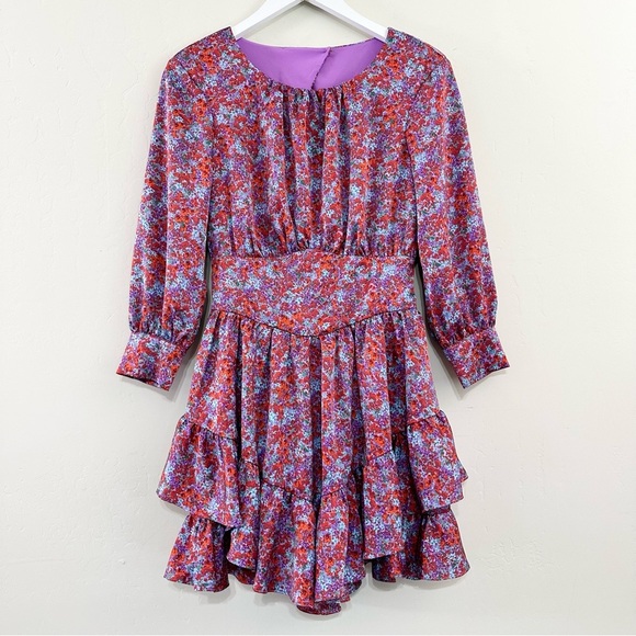 For Love & Lemons Shiloh Mini Dress in Blossom - Picture 4 of 16